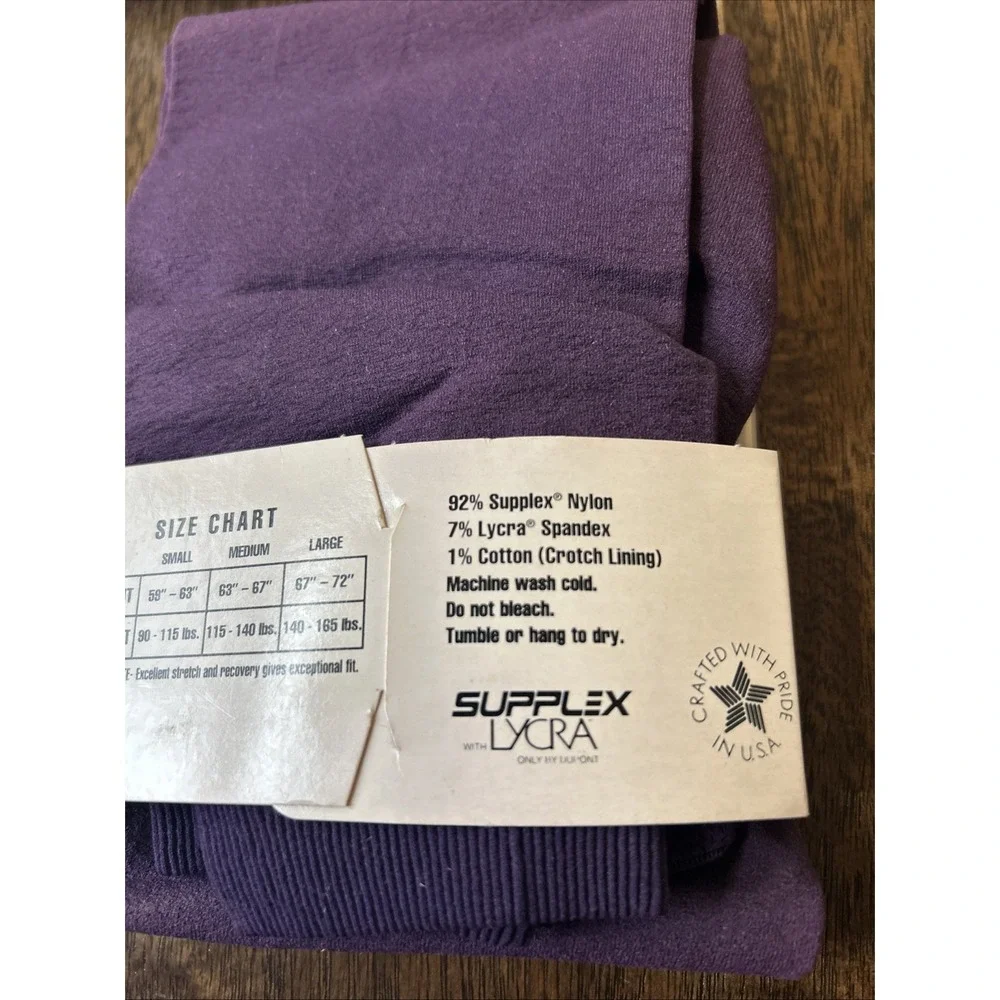 Vintage Body Wrappers Dance Footless Tights Purple Small Adult